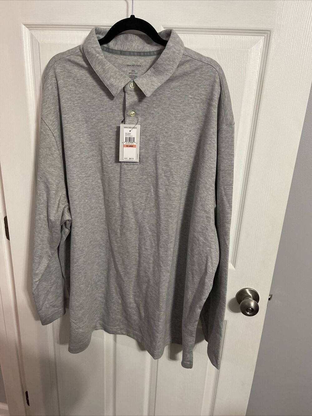 Van Heusen Classic Fit Long Sleeve Polo Shirt Size 3XL New With Tags